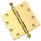 Embassy 5 x 5 Solid Brass Ball Bearing Hinge, Polished Brass Finish Acorn Tips 5050BBUS3A-1 - alternate 1